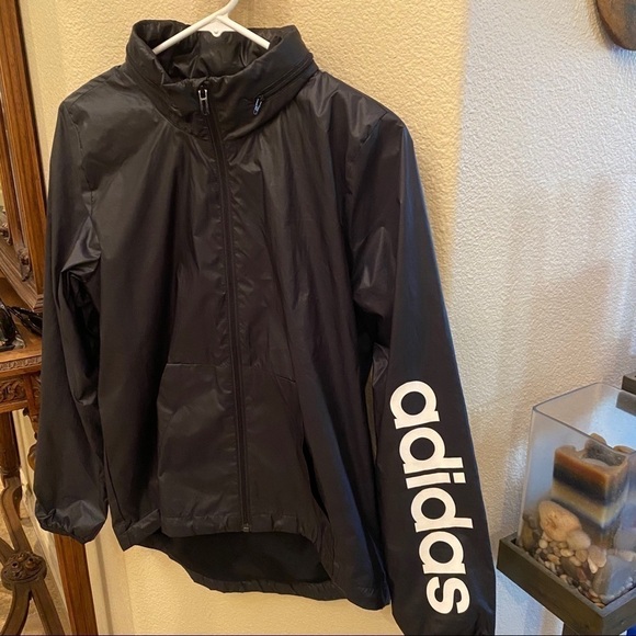 ADIDAS Women Black Full Zip Hoodie Lightweight Jacket Size Small - Picture 3 of 8